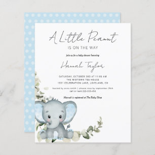 Budget Elephant Boy Baby Shower Invitation