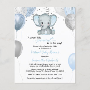 Budget Elephant Boy Balloons Virtual Baby Shower