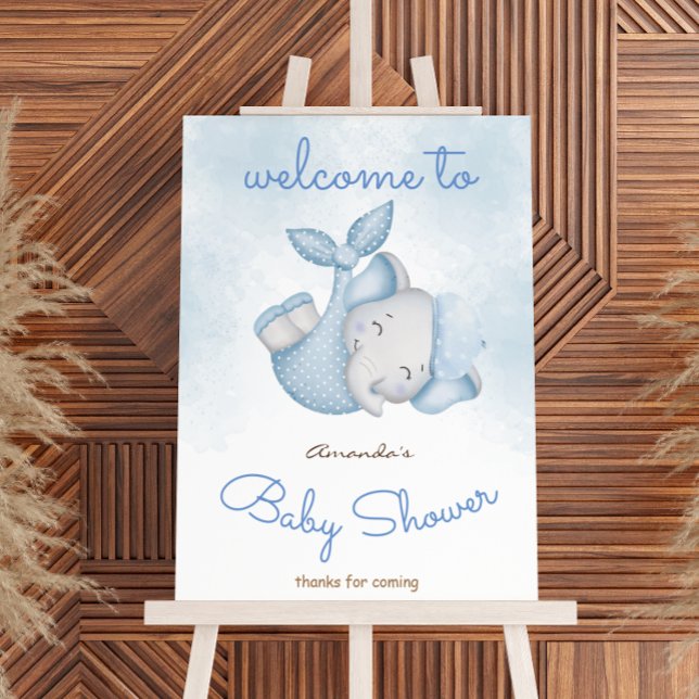 Budget elephant theme baby shower welcome sign (Creator Uploaded)