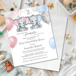 Budget Elephant Twins Balloon Virtual Baby Shower