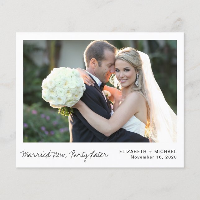 Budget Elopement Photo Wedding Announcement (Front)