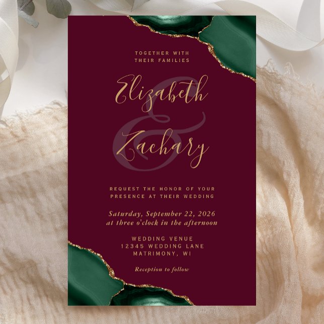 Budget Emerald Agate Corners Burgundy Wedding (Creator Uploaded)