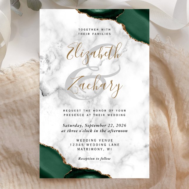 Budget Emerald Green Agate Corners Marble Wedding (Creator Uploaded)