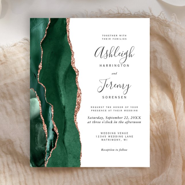 Budget Emerald Green Agate Rose Gold Wedding (Creator Uploaded)