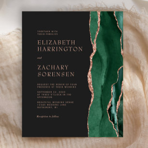 Budget Emerald Green Agate Rose Gold Wedding