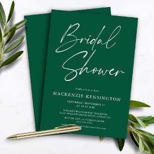 Budget Emerald Green Bridal Shower Invitation