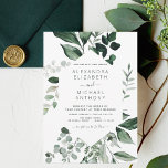 Budget Emerald Green Eucalyptus Wedding Invitation<br><div class="desc">Budget Emerald Green Eucalyptus Greenery Botanical Watercolor Spring Wedding Invitations on White background - includes beautiful and elegant script typography with modern botanical leaves and greenery for the special Wedding day celebration.</div>