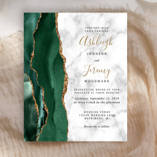 Budget Emerald Green Gold Agate Marble Wedding
