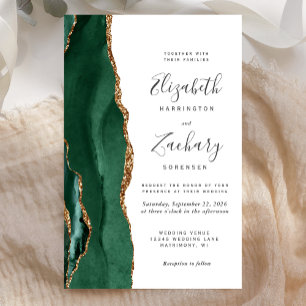 Budget Emerald Green Gold Agate Wedding