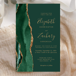Budget Emerald Green Gold Agate Wedding