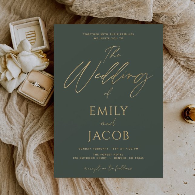 Budget Emerald Green Gold Wedding Typography (Creator Uploaded)