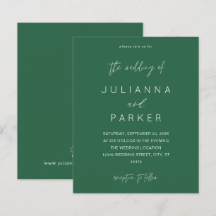 Budget Emerald Green MOD Calligraphy Wedding
