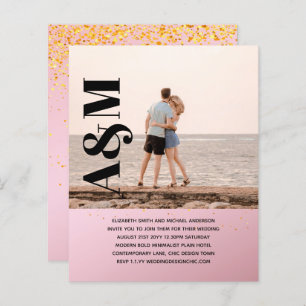 BUDGET Engagement Party Invitation PHOTO BOLD TEX