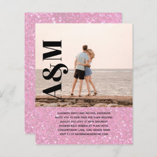 BUDGET Engagement Party Invitation PHOTO BOLD TEX