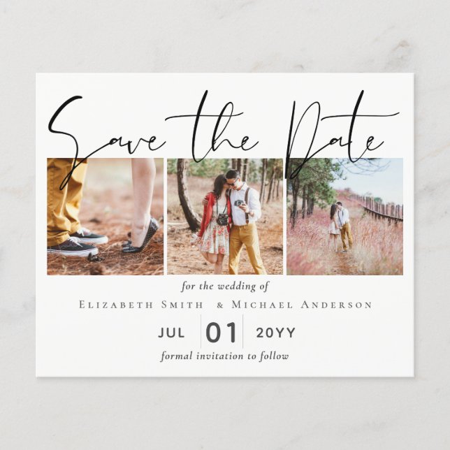 BUDGET Engagement Photo SAVE the DATE Template (Front)