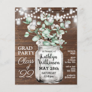 BUDGET Eucalyptus 3 Photo Graduation Invitation