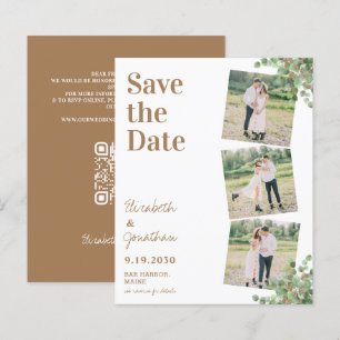 Budget Eucalyptus 3 Photo QR Code Save The Date