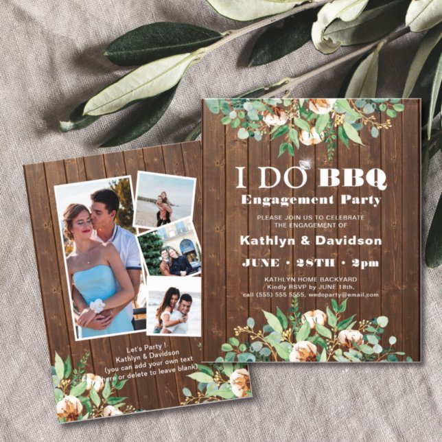 BUDGET Eucalyptus 4 Photo Engagement Invitation (Creator Uploaded)