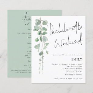 Budget Eucalyptus Bachelorette Weekend Invite