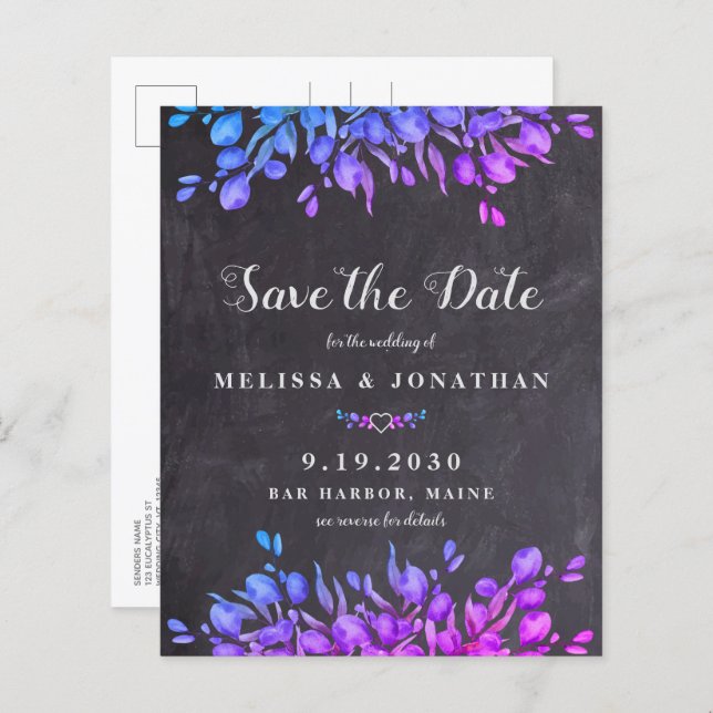 Budget Eucalyptus Botanical QR Code Save The Date (Front/Back)