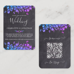 Budget Eucalyptus Botanical Slate QR Code Wedding  Card