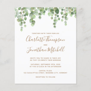 Budget Eucalyptus Botanical Wedding Invitation