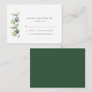 Budget Eucalyptus Botanical Wedding RSVP Card