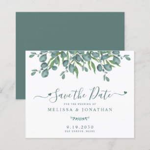 Budget Eucalyptus Botanical Wedding Save The Date