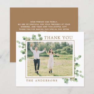 Budget Eucalyptus Botanical Wedding Thank You