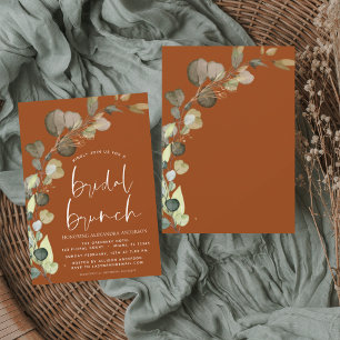 Budget Eucalyptus Bridal Brunch Burnt Orange Flyer