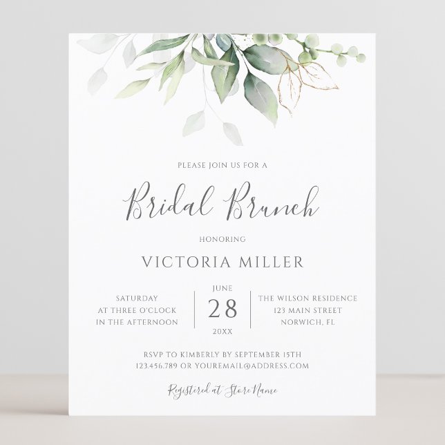 Budget Eucalyptus Bridal Brunch Invitation (Creator Uploaded)