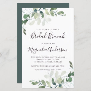 Budget Eucalyptus Bridal Brunch Invitation