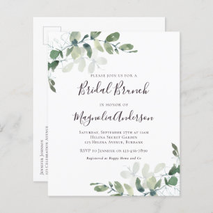 Budget Eucalyptus Bridal Brunch Postcard Invite