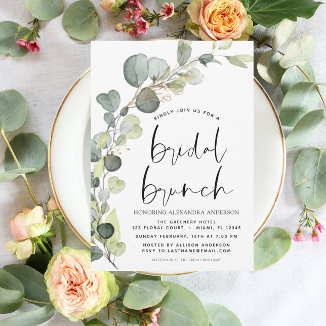 Budget Eucalyptus Bridal Brunch Shower Invitation Flyer (Creator Uploaded)