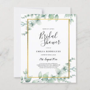 BUDGET Eucalyptus BRIDAL SHOWER GOLD QR CODE