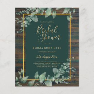 BUDGET Eucalyptus BRIDAL SHOWER Greenery Gold Flyer