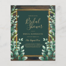 BUDGET Eucalyptus BRIDAL SHOWER Greenery Gold QR F