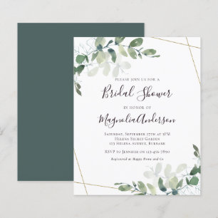 Budget Eucalyptus Bridal Shower Invitation
