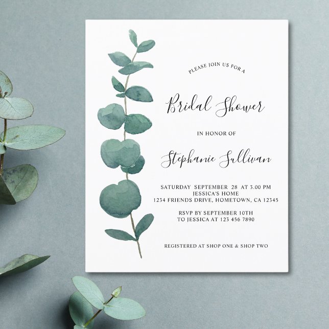Budget Eucalyptus Bridal Shower Invitation (Creator Uploaded)
