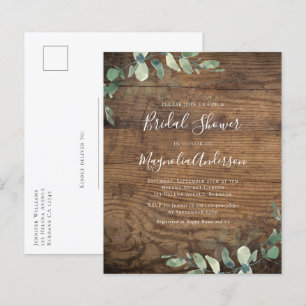 Budget Eucalyptus Bridal Shower Postcard Invite
