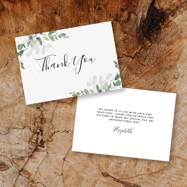 BUDGET Eucalyptus Bridal Shower Thank You  Card (Creator Uploaded)