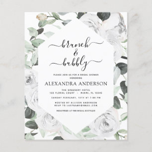 Budget Eucalyptus Brunch & Bubbly Bridal Shower Flyer