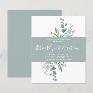 BUDGET Eucalyptus Casual Wedding Invitation