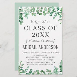 Budget Eucalyptus Class of 2023 Party Invitation