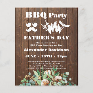 BUDGET Eucalyptus Father's Day BBQ Party Invite Flyer