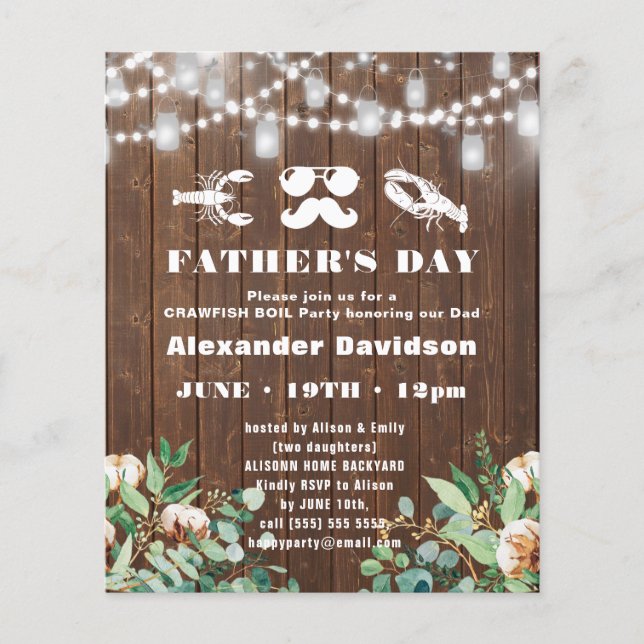 BUDGET Eucalyptus Father's Day Party Invitation (Front)