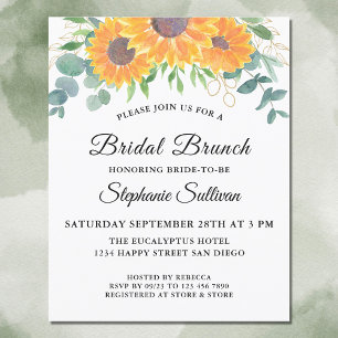 Budget Eucalyptus Floral Bridal Brunch Invitation