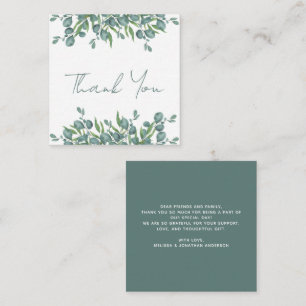 Budget Eucalyptus Foliage Leaves Wedding Thank You Card