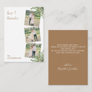 Budget Eucalyptus Foliage Photo Wedding Thank You Card