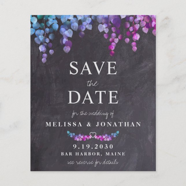Budget Eucalyptus Foliage S QR Code Save The Date  (Front)